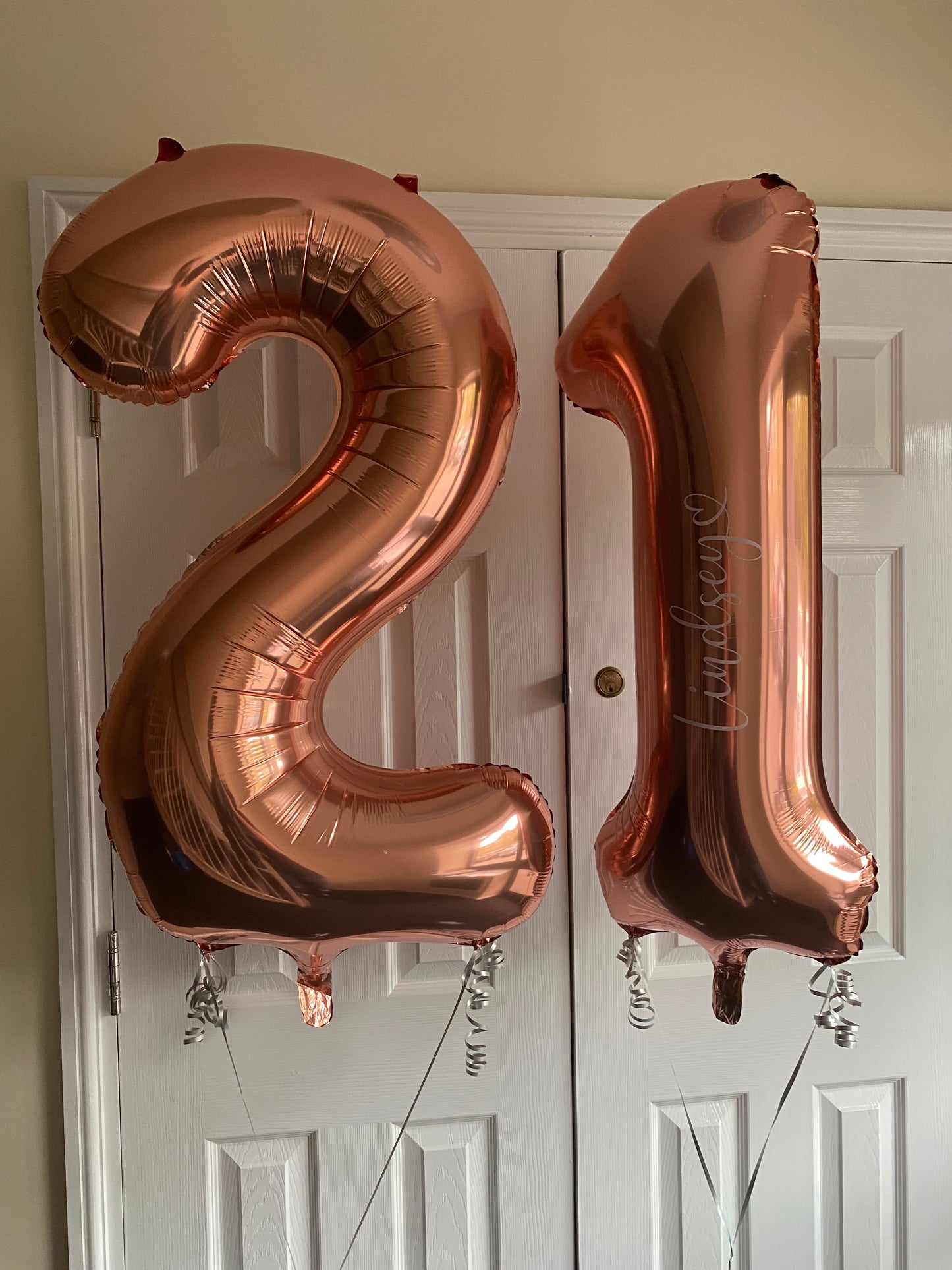 Helium filled number balloon