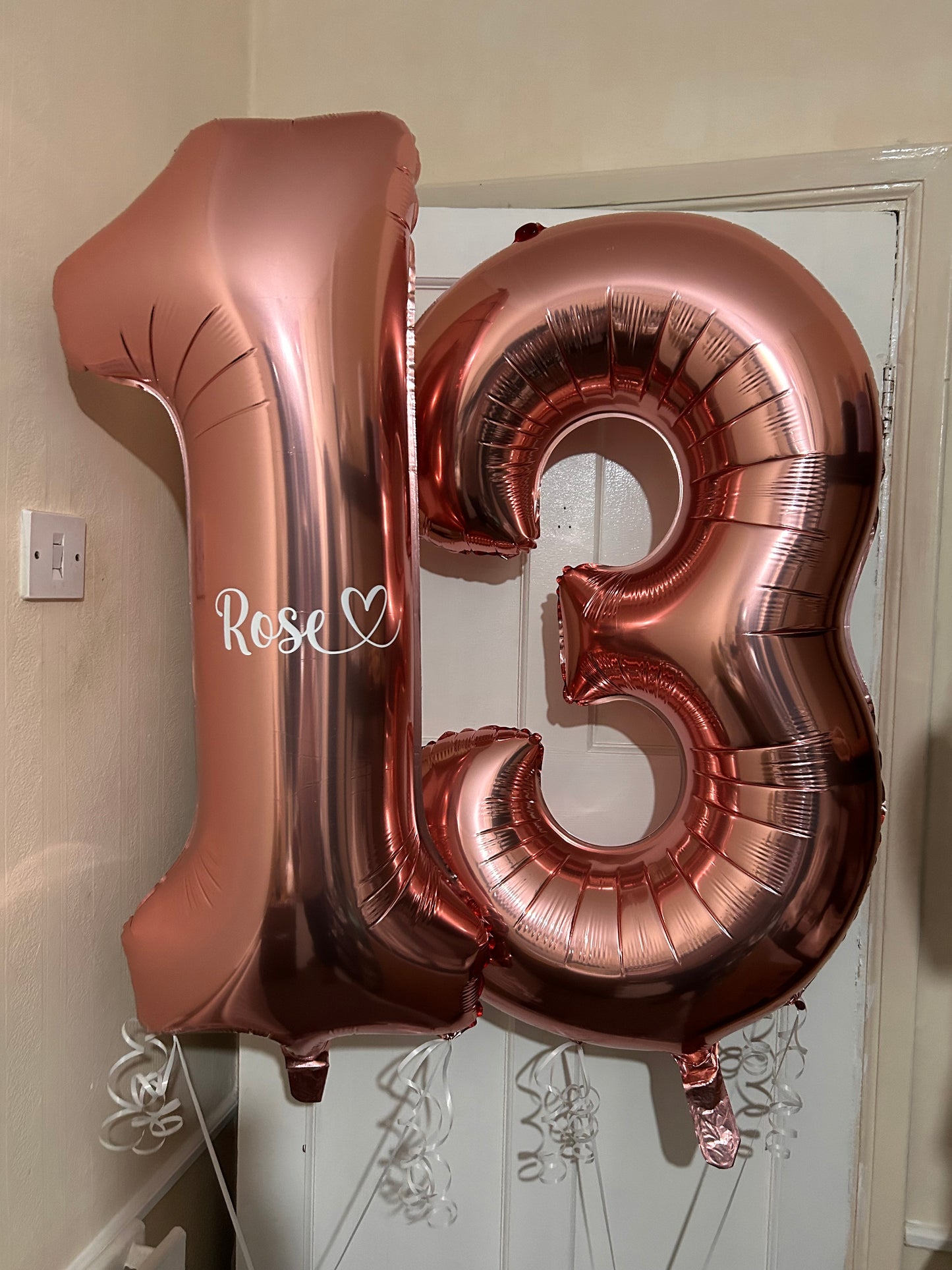 Helium filled number balloon