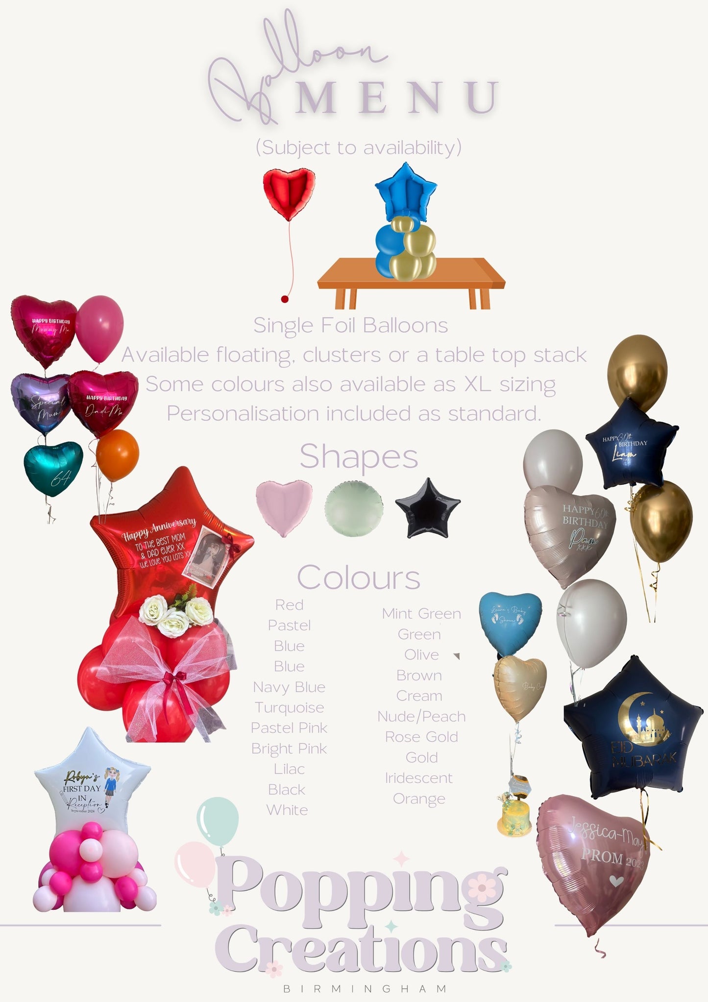 Personalised Foil Cluster