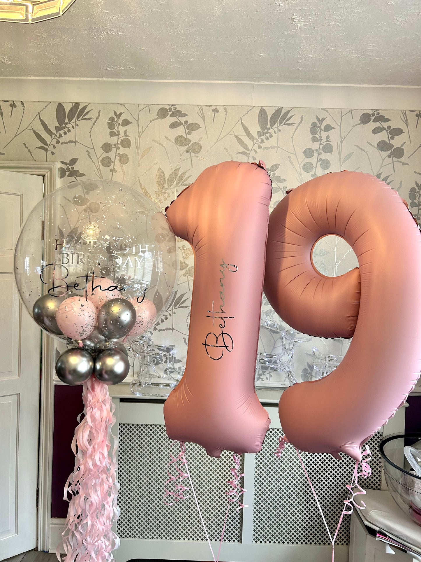 Helium filled number balloon