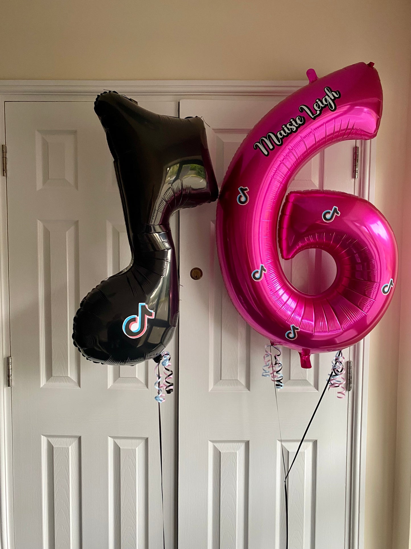 Helium filled number balloon
