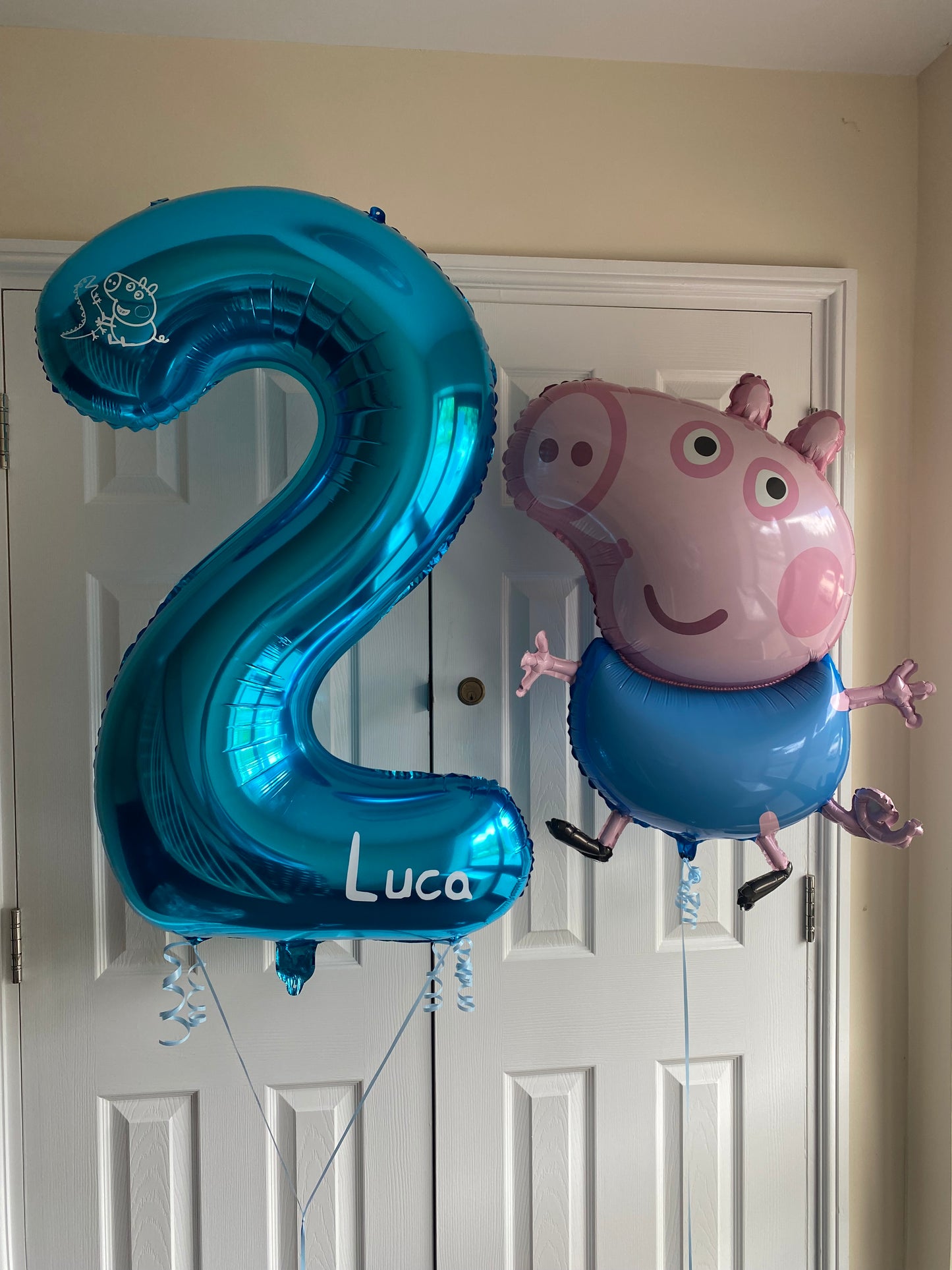 Helium filled number balloon