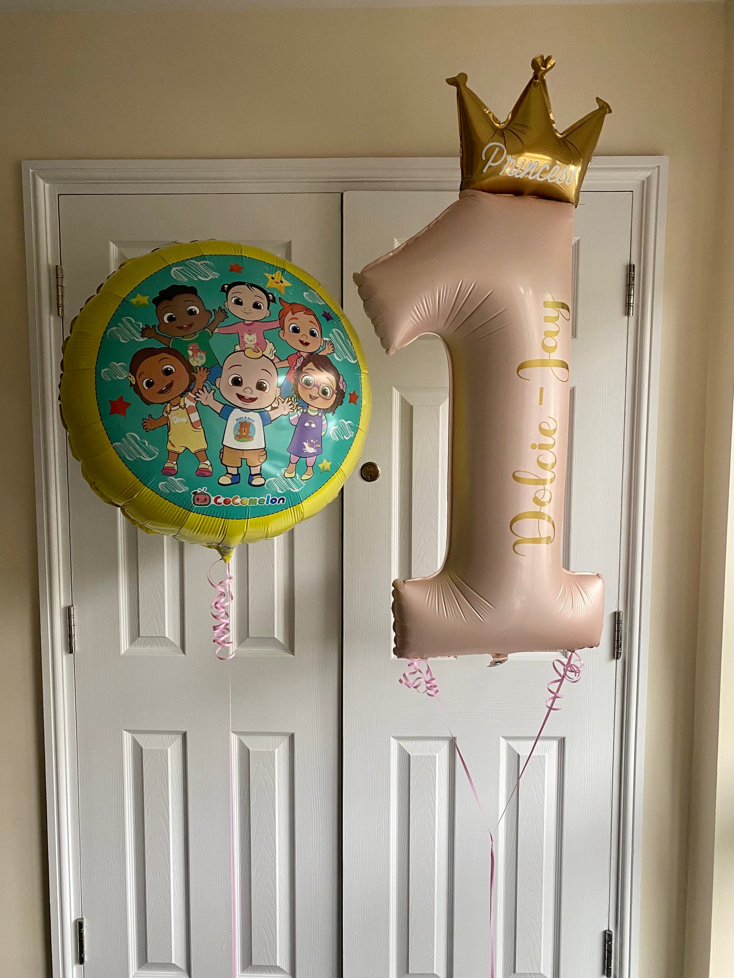 Helium filled number balloon