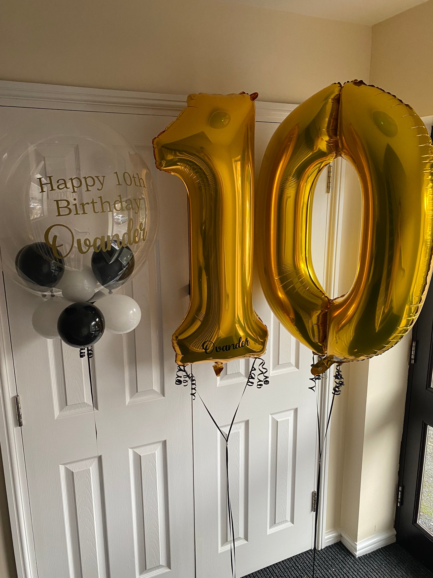 Helium filled number balloon
