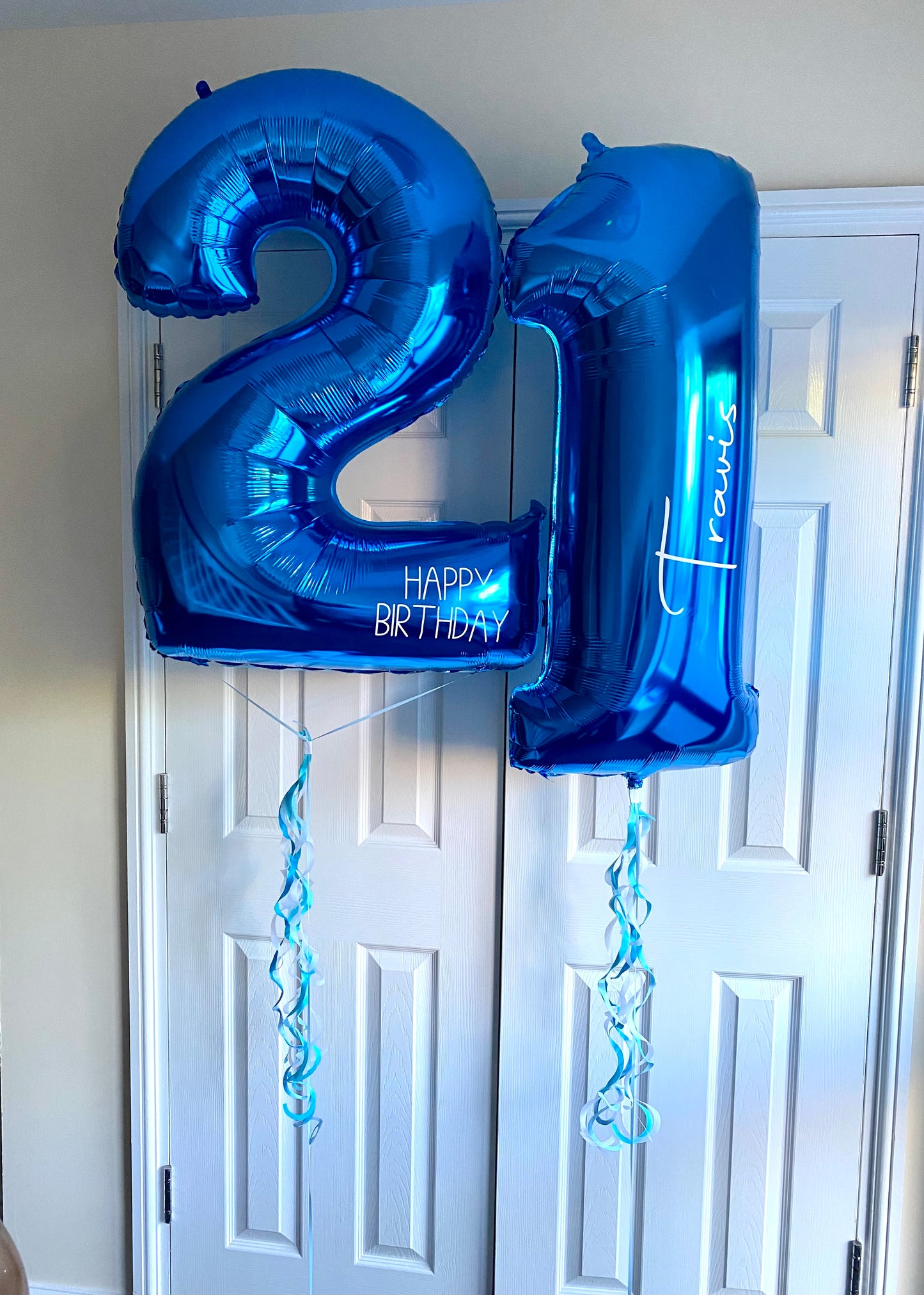 Helium filled number balloon