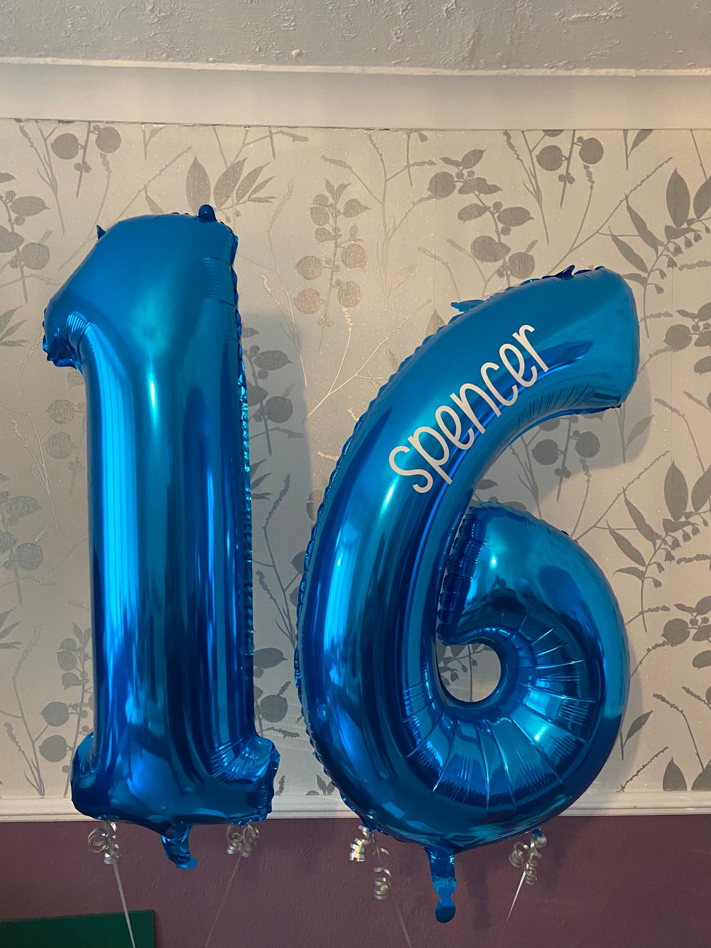 Helium filled number balloon