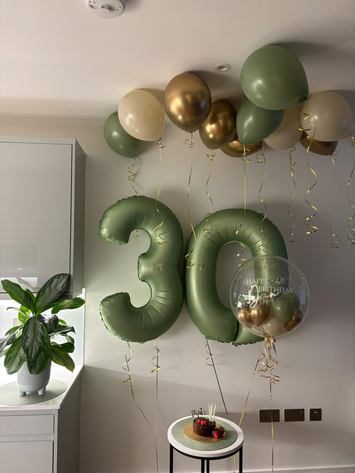 Helium filled number balloon
