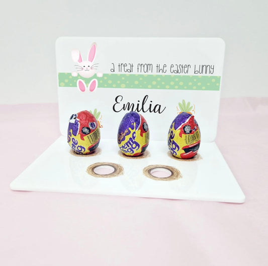 Printed acrylic egg holder - treat from the Easter bunny