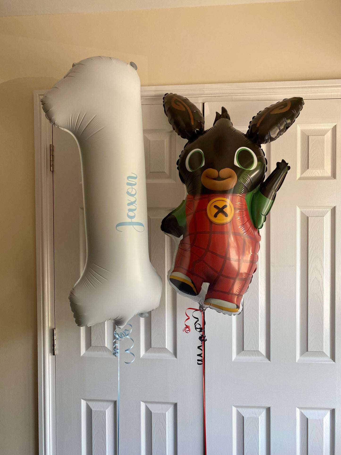 Helium filled number balloon