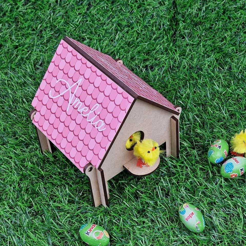 Chicken coop chocolate holder