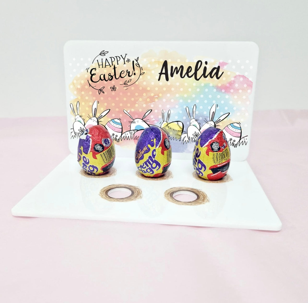 Printed acrylic egg holder - abstract bunny’s