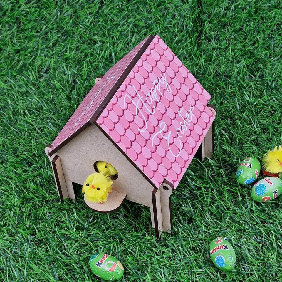 Chicken coop chocolate holder