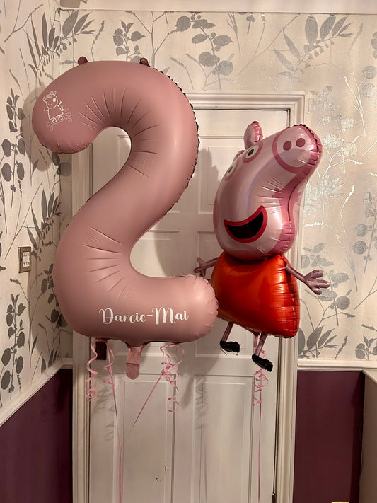 Helium filled number balloon