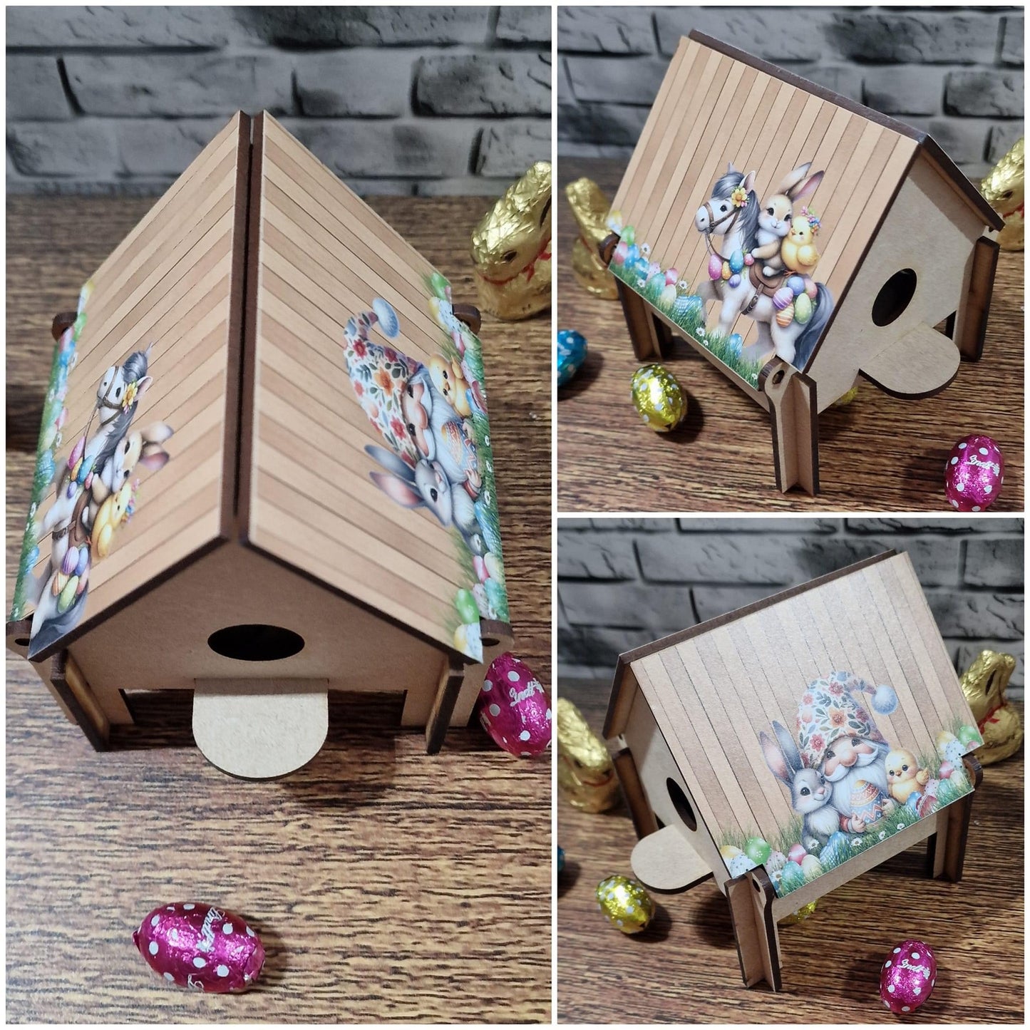 Chicken coop chocolate holder