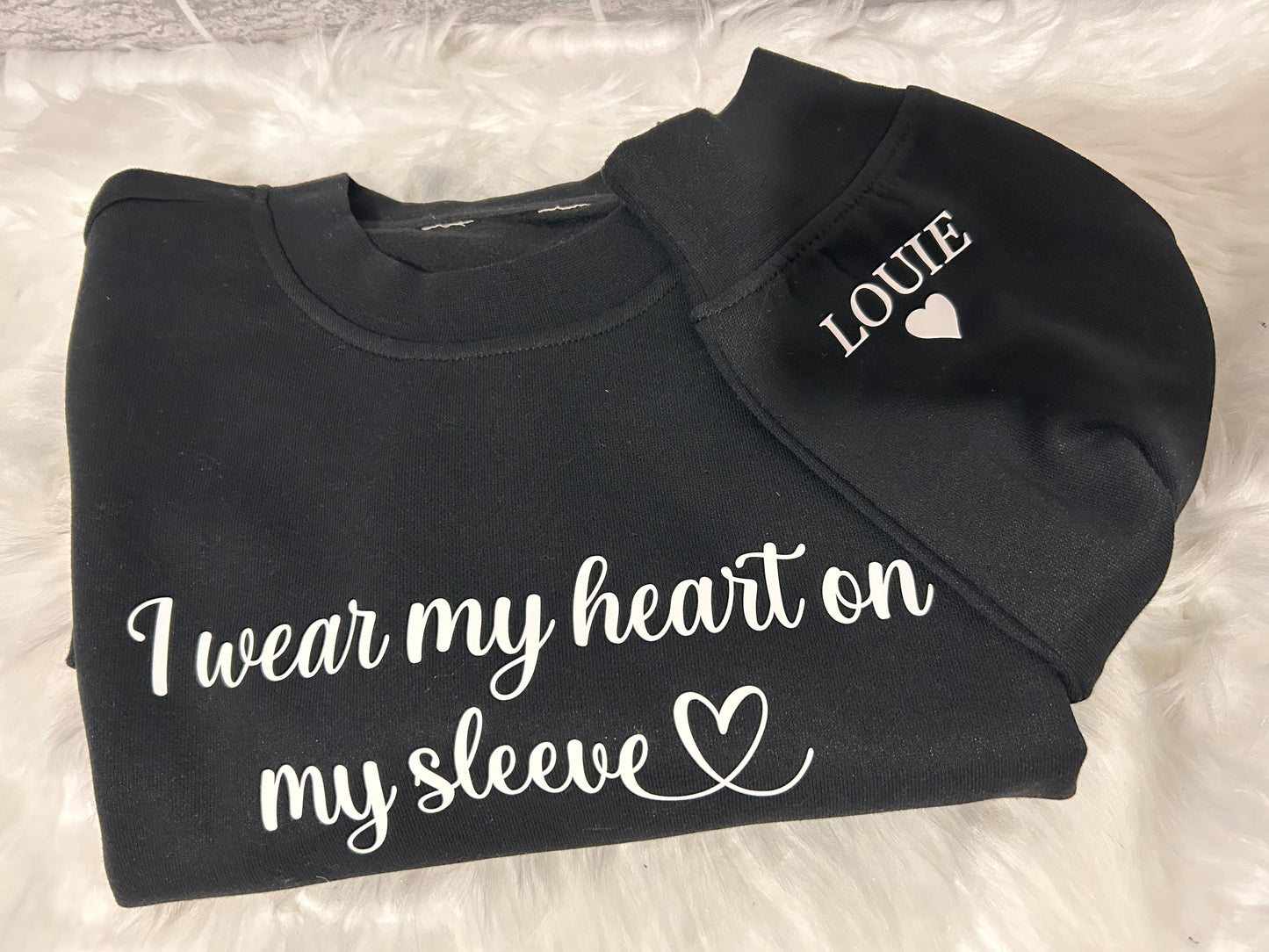 I Wear My Heart On My Sleeve - personalised jumper