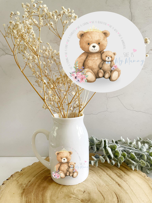 Family Bear Milk Jug Vase