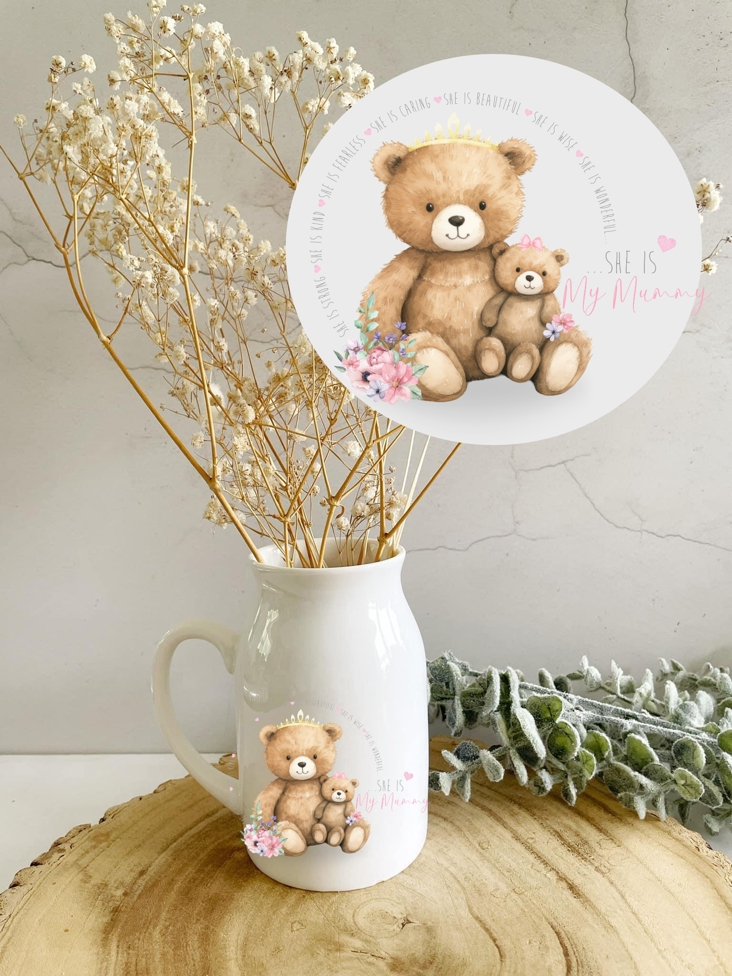 Family Bear Milk Jug Vase