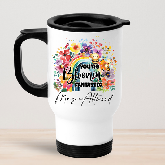 Bloomin' Rainbow Travel Mug