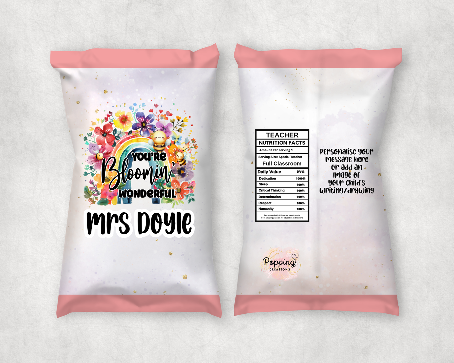 Personalised Treat Bag - Bloomin rainbow