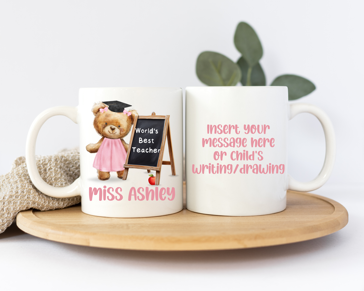 Bear with chalkboard mug