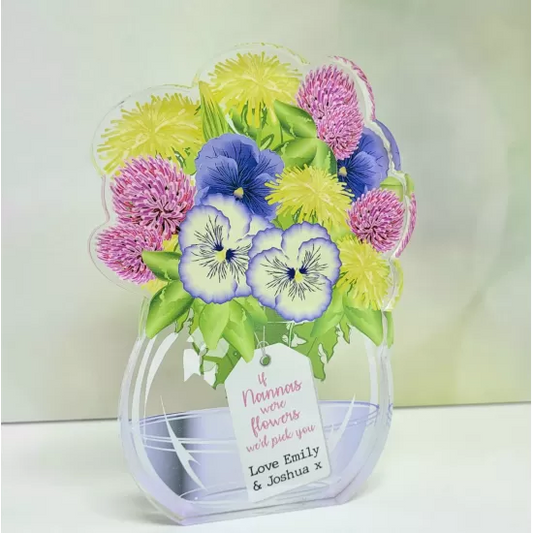 Printed personalised acrylic vase - if 'nanny's' were flowers