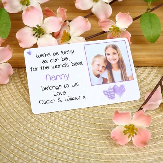 Personalised I'm As Lucky As Can Be, Photo Purse Wallet Card Biodegradable PVC Card