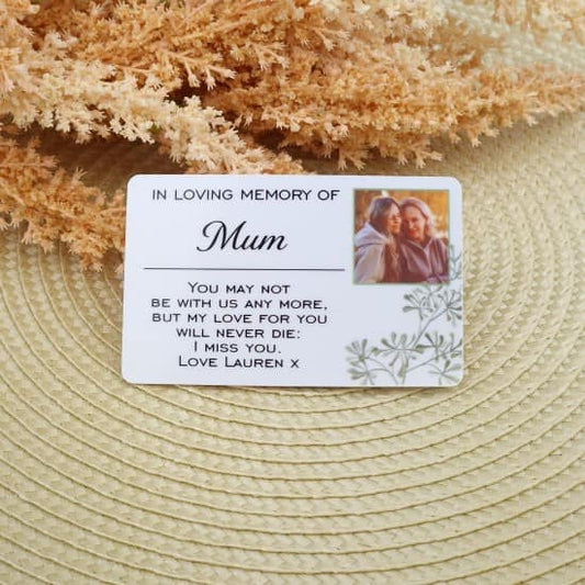 Personalised In Loving Memory Photo Purse Memorial Wallet Card Biodegradable PVC Card